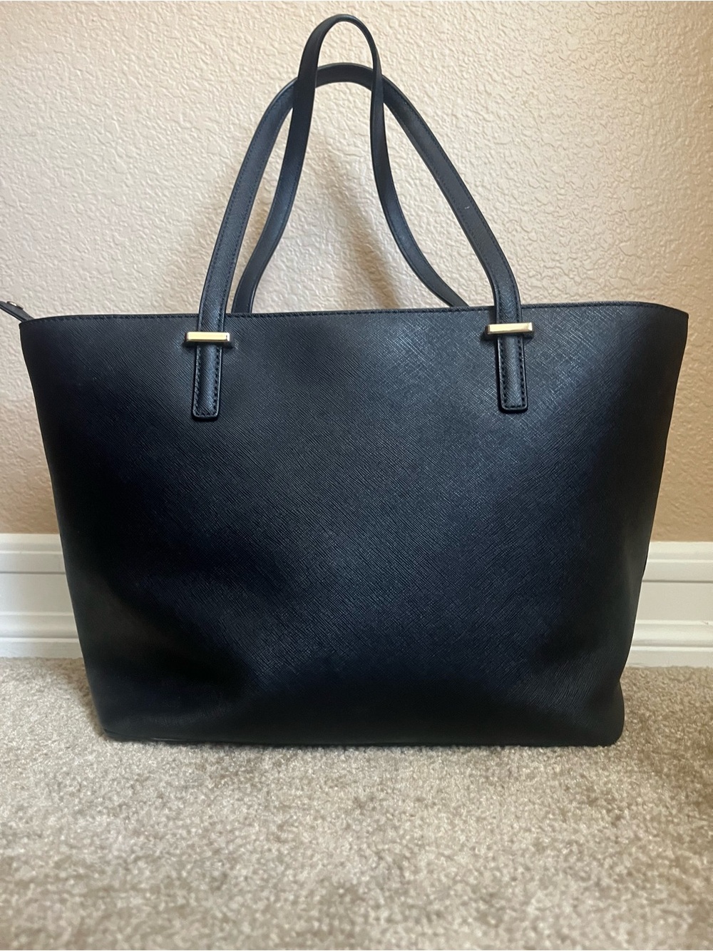 Kate Spade Racing med Harmony Black Tote with White Center Block Stripe - Picture 3 of 8